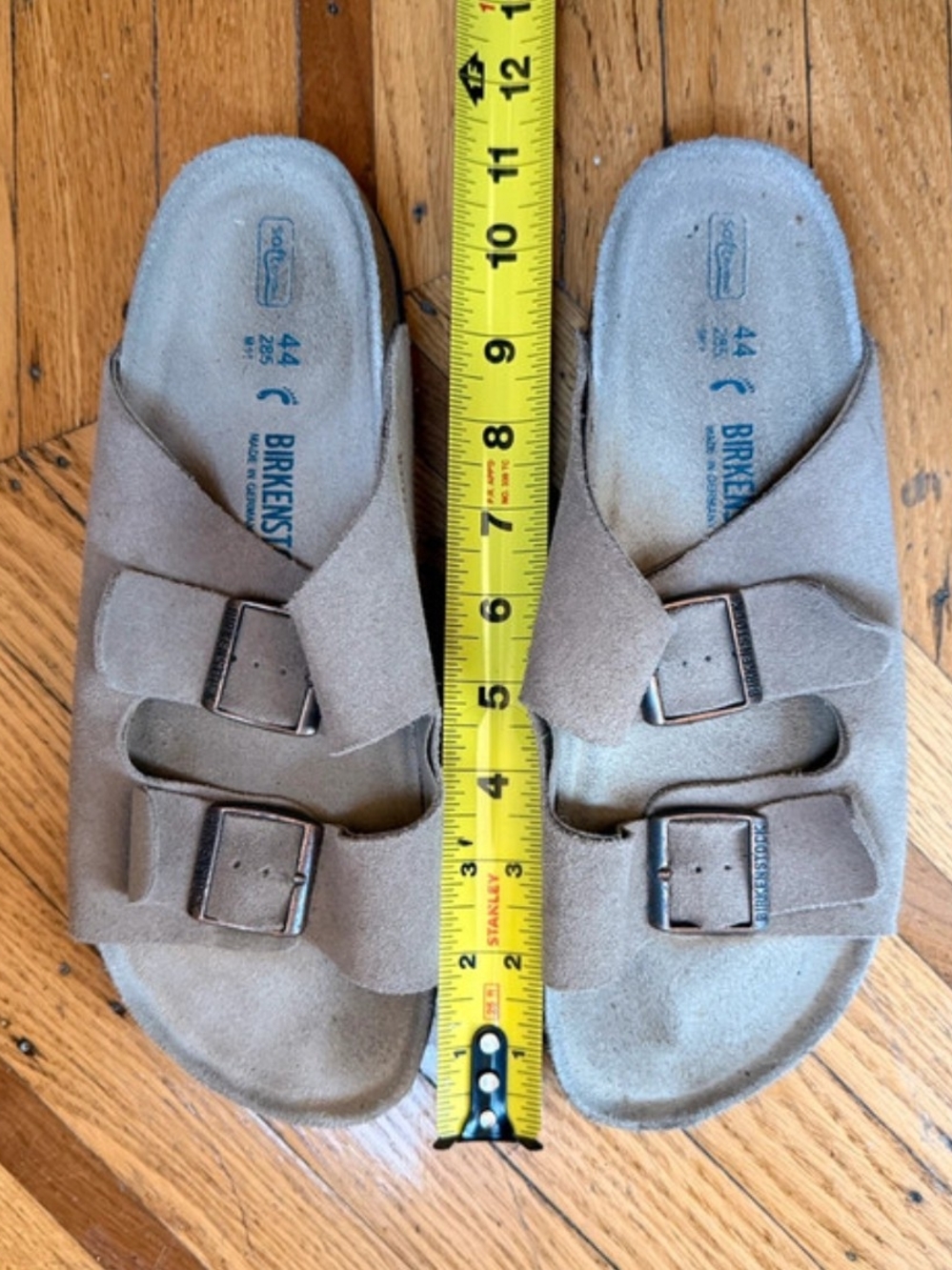 Birkenstock Arizona 44 Suede Two-Strap Sandals in Taupe